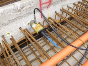 Proof Load Testing On-Site showing reo bars in concrete
